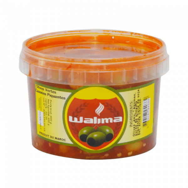 Olives vertes piquantes - Pot 600gr