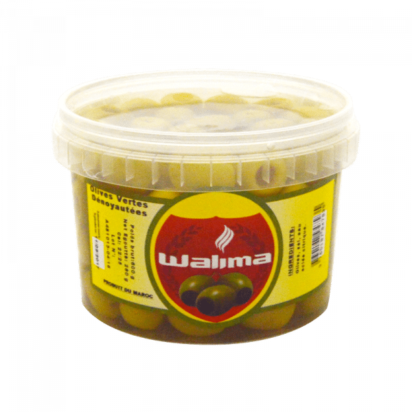 Olives vertes dénoyautées - pot 600gr