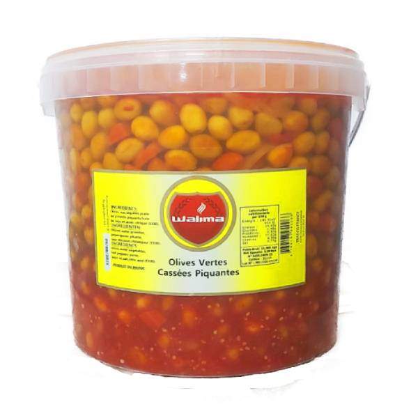 Olives Vertes Cassées Piquantes