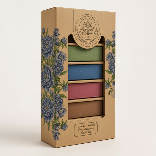 Coffret 4 Savons d’Alep Parfumés | Jasmin, Lavande, Fleur d’Oranger & Gardénia