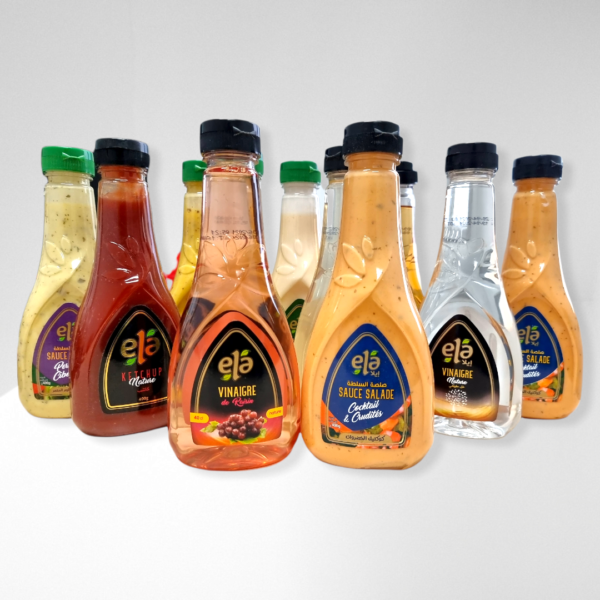 vinaigre moutarde -citron-ketchup -mayo