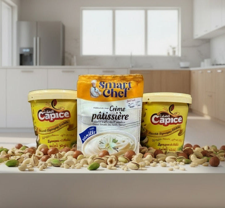 Assidet Zgougou Capice = une crème pâtissière vanille offerte